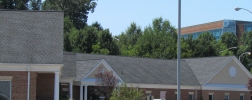 office building shingle roofing